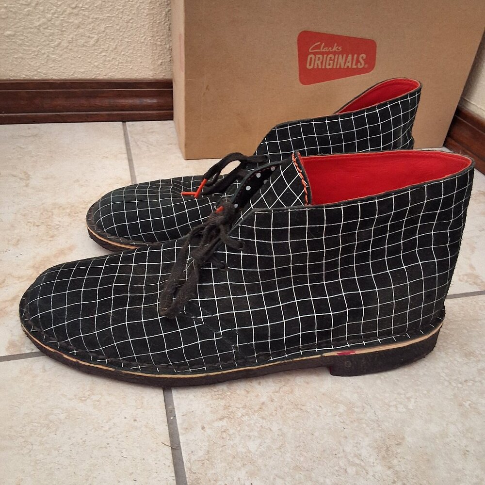 Clarks Desert Boot Black Grid size 13